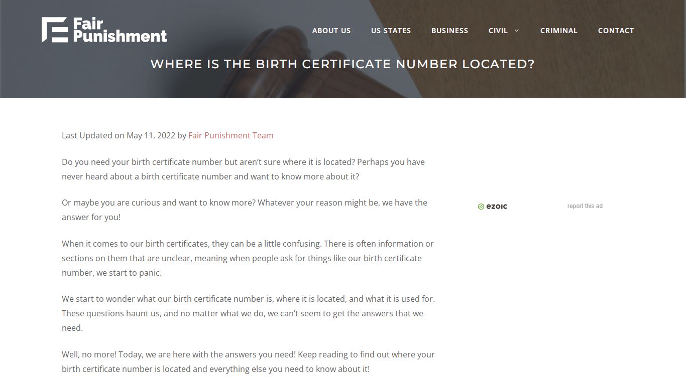 Where Is The Birth Certificate Number Located? - Fair Punishment